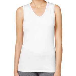 CUDDL DUDS White Softwear SofTech Lace Edge V-Neck Tank Top Warm Layers M